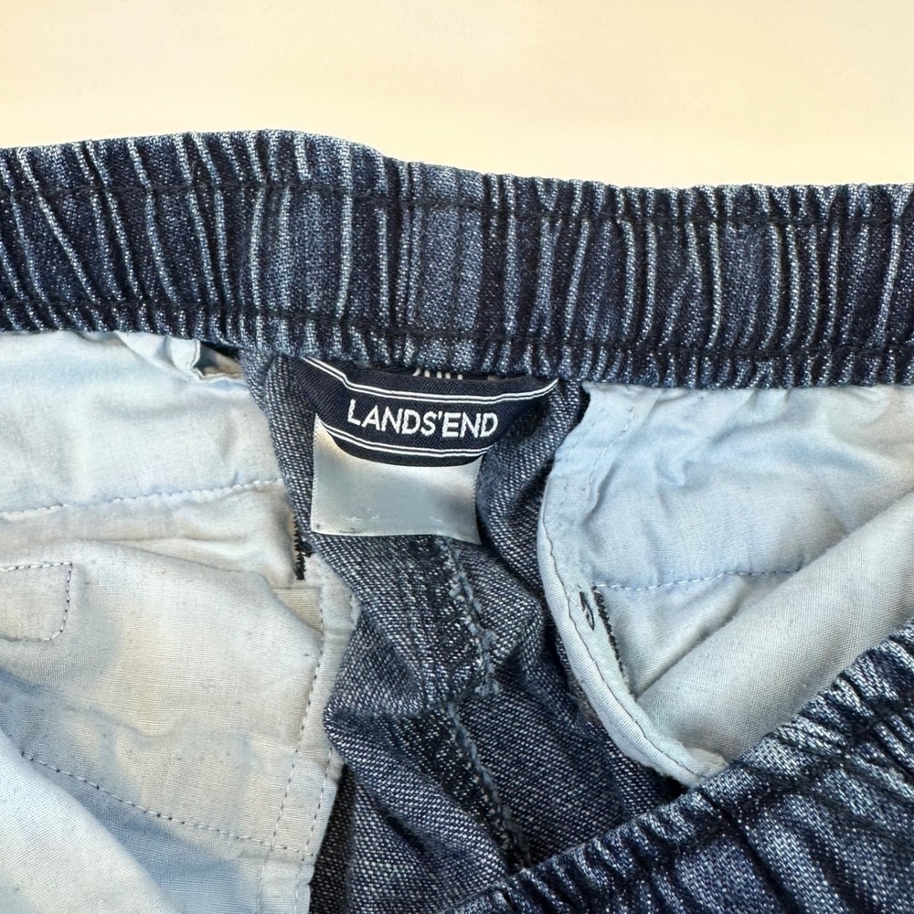 Lands' End Women Blue Denim Elastic Waist Belted Pants 20H Plus Medium Wash - Picture 4 of 10